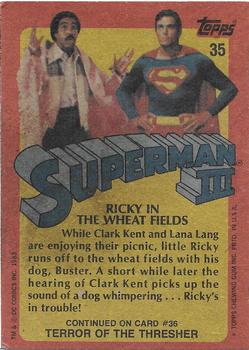 1983 Topps Superman III #35 Ricky in the Wheat Fields Back