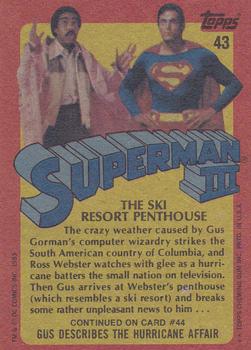1983 Topps Superman III #43 The Ski Resort Penthouse Back