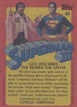 1983 Topps Superman III #44 Gus Describes the Hurricane Affair Back