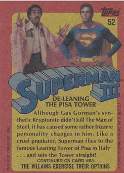 1983 Topps Superman III #52 De-Leaning the Pisa Tower Back