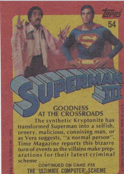 1983 Topps Superman III #54 Goodness at the Crossroads Back