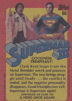 1983 Topps Superman III #66 Goodness Triumphant! Back