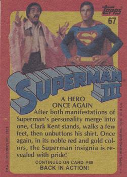 1983 Topps Superman III #67 A Hero Once Again! Back