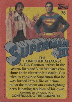 1983 Topps Superman III #75 The Computer Attacks! Back