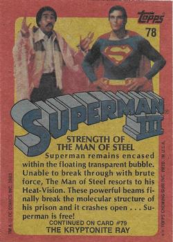 1983 Topps Superman III #78 Strength of the Man of Steel Back