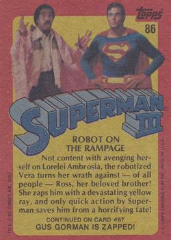 1983 Topps Superman III #86 Robot on the Rampage Back