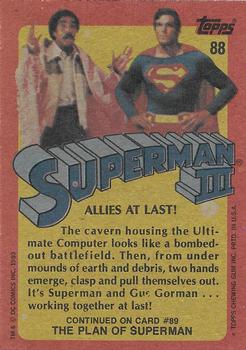 1983 Topps Superman III #88 Allies at Last! Back
