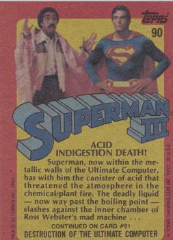 1983 Topps Superman III #90 Acid Indigestion Death! Back