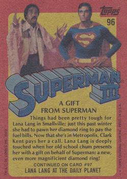 1983 Topps Superman III #96 A Gift from Superman Back