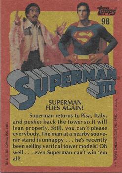 1983 Topps Superman III #98 Superman Flies Again! Back