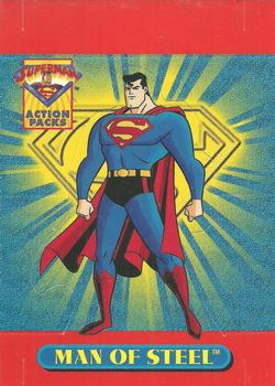 1996 Fleer/SkyBox Superman Action Packs - Pop-Outs #P4 Man of Steel Front
