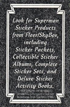 1996 Fleer/SkyBox Superman Action Packs - Stickers #NNO10 Superman at Daily Planet Back