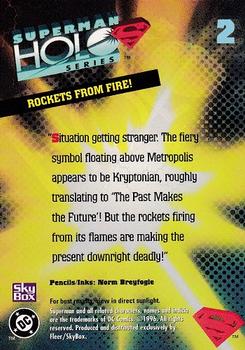 1996 Fleer/SkyBox Superman Holo Series #2 Rockets from Fire! Back