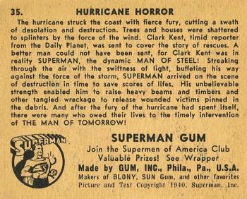 1941 Gum Inc. Superman (R145) #35 Hurricane Horror Back
