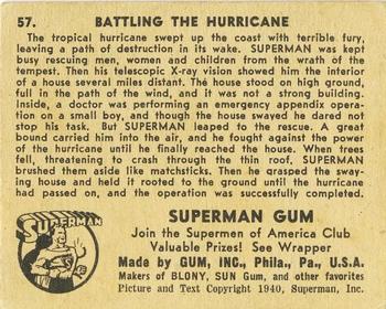 1941 Gum Inc. Superman (R145) #57 Battling the Hurricane Back