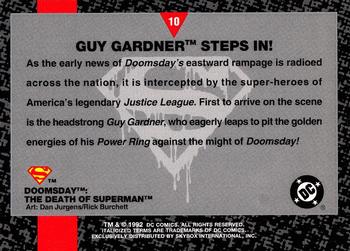 1992 SkyBox Doomsday: The Death of Superman #10 Guy Gardner Steps In! Back