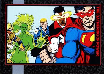 1992 SkyBox Doomsday: The Death of Superman #18 The Gathering of Powers! Front