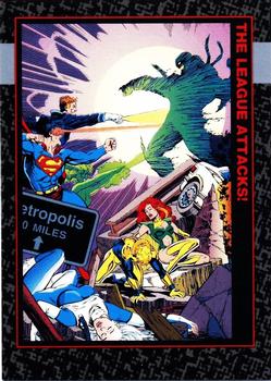 1992 SkyBox Doomsday: The Death of Superman #19 The League Attacks! Front