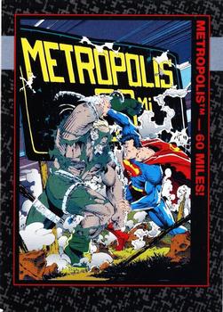 1992 SkyBox Doomsday: The Death of Superman #47 Metropolis: 60 Miles! Front