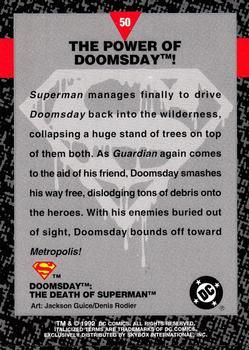 1992 SkyBox Doomsday: The Death of Superman #50 The Power of Doomsday! Back