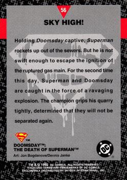 1992 SkyBox Doomsday: The Death of Superman #56 Sky High! Back