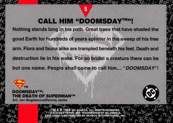 1992 SkyBox Doomsday: The Death of Superman #5 Call him 