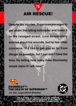 1992 SkyBox Doomsday: The Death of Superman #75 Air Rescue! Back