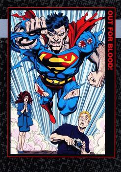 1992 SkyBox Doomsday - The Death of Superman #77 Out for Blood! Front