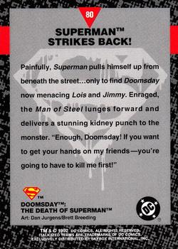 1992 SkyBox Doomsday: The Death of Superman #80 Superman Strikes Back! Back