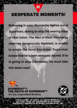 1992 SkyBox Doomsday: The Death of Superman #82 Desperate Moments! Back