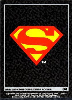 1992 SkyBox Doomsday: The Death of Superman - A Memorial Tribute: Spectra Foil Cards #S4 Tears of Grief Back