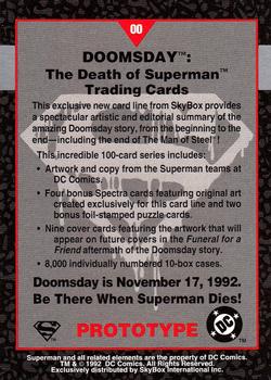 1992 SkyBox Doomsday: The Death of Superman - Promos #00 Here Lies Earth's Greatest Hero Back