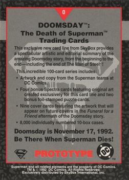 1992 SkyBox Doomsday: The Death of Superman - Promos #0 Here Lies Earth's Greatest Hero Back
