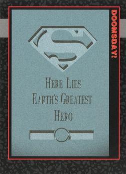 1992 SkyBox Doomsday: The Death of Superman - Promos #0 Here Lies Earth's Greatest Hero Front