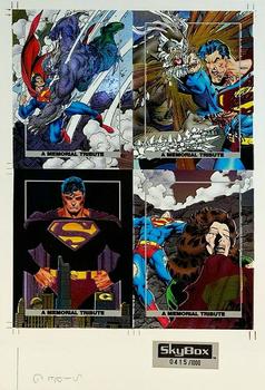 1992 SkyBox Doomsday: The Death of Superman - Promos #NNO1 4-card panel Front