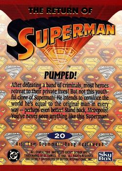 1993 SkyBox The Return of Superman #20 Pumped! Back