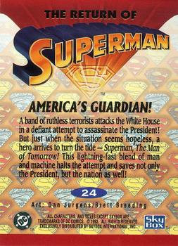 1993 SkyBox The Return of Superman #24 America's Guardian! Back