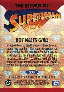 1993 SkyBox The Return of Superman #28 Boy Meets Girl! Back