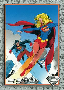 1993 SkyBox The Return of Superman #28 Boy Meets Girl! Front