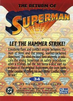 1993 SkyBox The Return of Superman #34 Let the Hammer Strike! Back