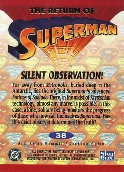 1993 SkyBox The Return of Superman #38 Silent Observation! Back