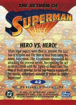 1993 SkyBox The Return of Superman #42 Hero vs. Hero! Back