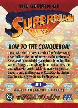 1993 SkyBox The Return of Superman #51 Bow to the Conqueror! Back