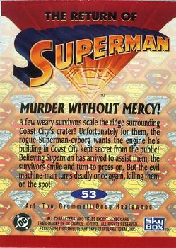 1993 SkyBox The Return of Superman #53 Murder without Mercy! Back