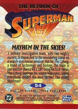 1993 SkyBox The Return of Superman #54 Mayhem in the Skies! Back