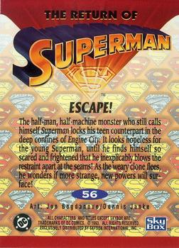 1993 SkyBox The Return of Superman #56 Escape! Back