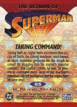 1993 SkyBox The Return of Superman #65 Taking Command! Back
