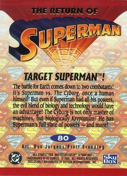 1993 SkyBox The Return of Superman #80 Target Superman! Back