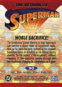 1993 SkyBox The Return of Superman #90 Noble Sacrifice! Back