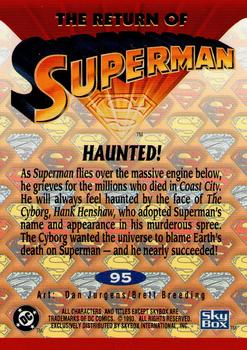 1993 SkyBox The Return of Superman #95 Haunted! Back
